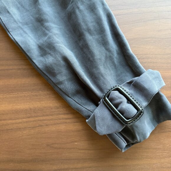 OFB Korea Oversized Trench Coat Open Front Side Pockets Neutral Small - Picture 4 of 5